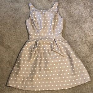 Brand new!! Tan and white polka dot dress!